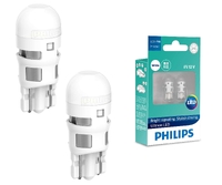 Лампа-светодиод ан.12V5W б/цок PHILIPS T10 6500K (к-т:2шт)