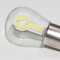 Лампа-светодиод ан.12V21W (18 SMD) стекл колба БЕЛАЯ